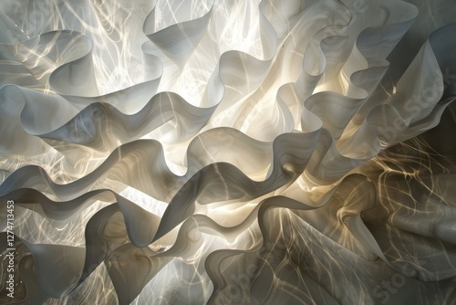 Dynamic patterns of light and texture create a captivating atmosphere in a contemporary art installation