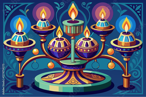 vector of candle holder