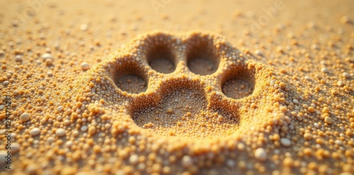 Fox paw print on sandy ground, fauna, fox, wildlife