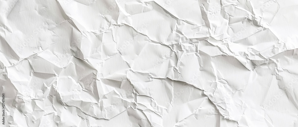 Obraz premium A textured backdrop of crinkled white paper evokes creativity and inspiration, ideal for diverse artistic projects and design purposes