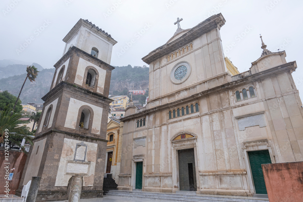 Sorrento Amalfi and Positano towns ona a bad winter weather the Sorrento Peninsula near Naples Italy Sorrento Amalfi and Positano towns ona a bad winter weather the Sorrento Peninsula near Naples Italy