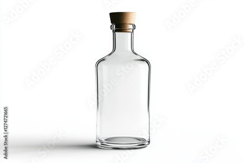 Wallpaper Mural An elegant glass bottle with a cork stopper sitting on a minimalist white surface isolated on transparent background Torontodigital.ca