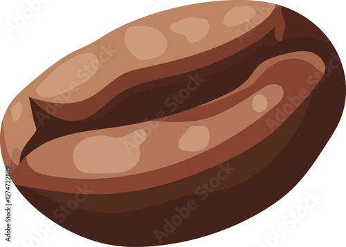 Coffee beans roasted. Vector clipart, illustration with isolated background.