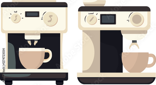 Coffee maker. Vector clipart illustration on isolated background.