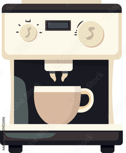 Coffee maker. Vector clipart illustration on isolated background.