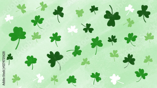 vector watercolor shamrocks clovers pattern