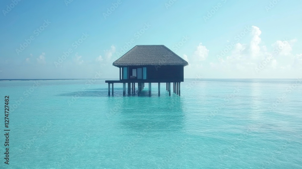 Serene overwater bungalow retreat maldives travel photography tropical paradise aerial perspective relaxation Serene overwater bungalow retreat maldives travel photography tropical paradise aerial perspective relaxation
