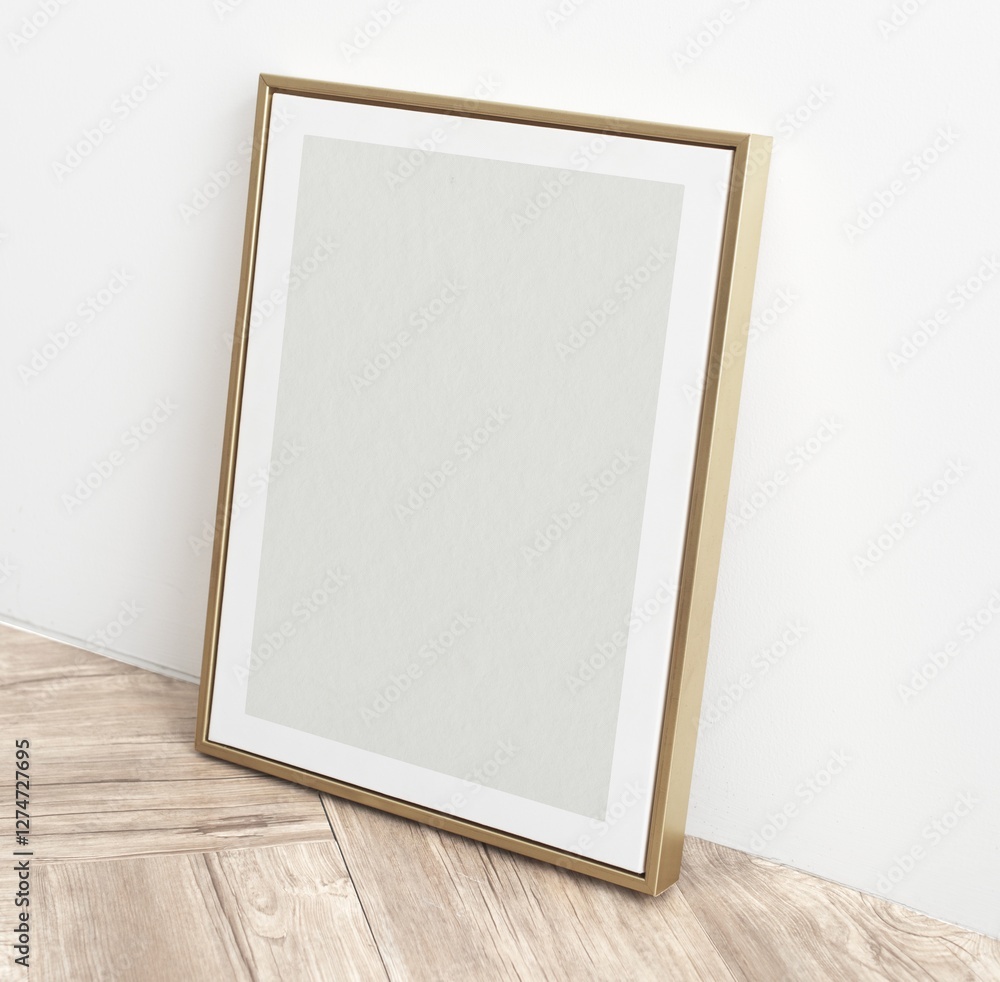 Fototapeta premium Blank picture frame, home decor with design space