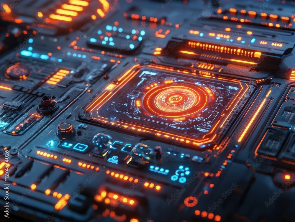 Artificial intelligence in robotics, glowing holographic control panel, sleek futuristic lab, vibrant neon lights, photorealistic Artificial intelligence in robotics, glowing holographic control panel, sleek futuristic lab, vibrant neon lights, photorealistic