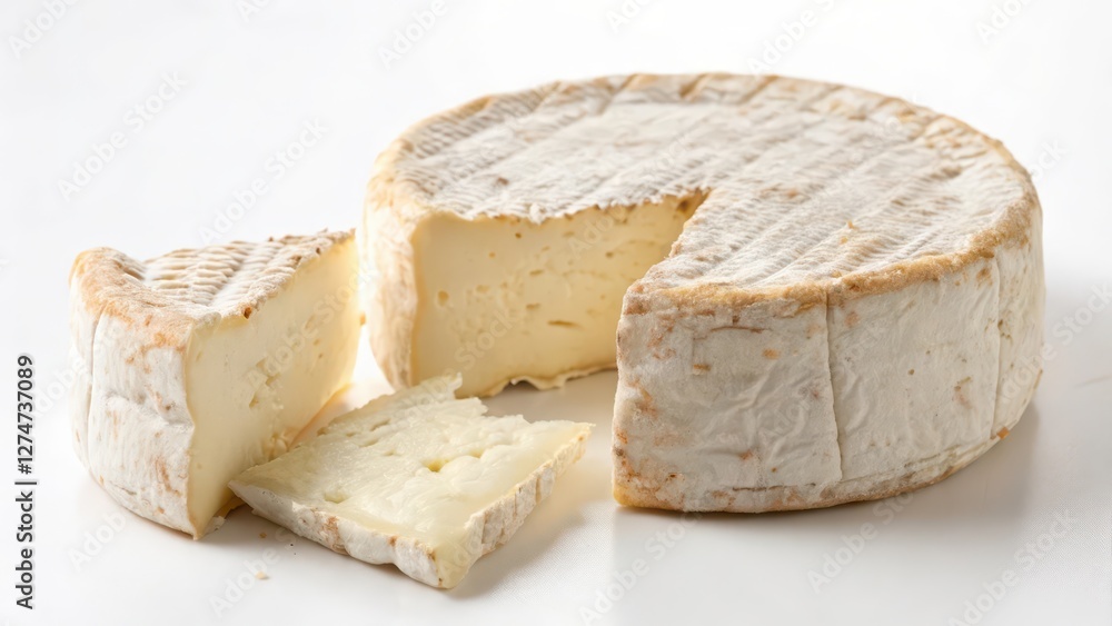 Camembert Cheese on White Background Camembert Cheese on White Background