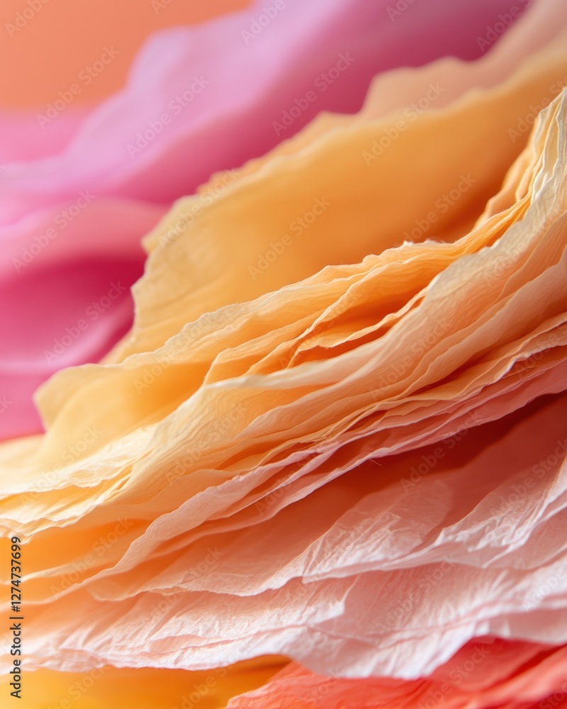 Vibrant close-up of colorful handmade piñata paper texture for creative design Vibrant close-up of colorful handmade piñata paper texture for creative design