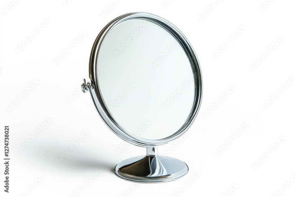 Reflecting serenity in a minimalist setting with a classic round mirror on a bright surface isolated on transparent background Reflecting serenity in a minimalist setting with a classic round mirror on a bright surface isolated on transparent background