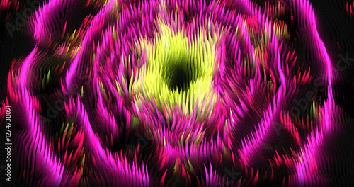 Colorful abstract texture created with Gradient flow and 3D structure imitate the movement of liquid or wind. Vibrant colors, volumetric waves and digital noise create a sense of depth and dynamics. I