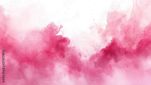 Abstract pink and white ink swirls creating a dreamy fluid art background