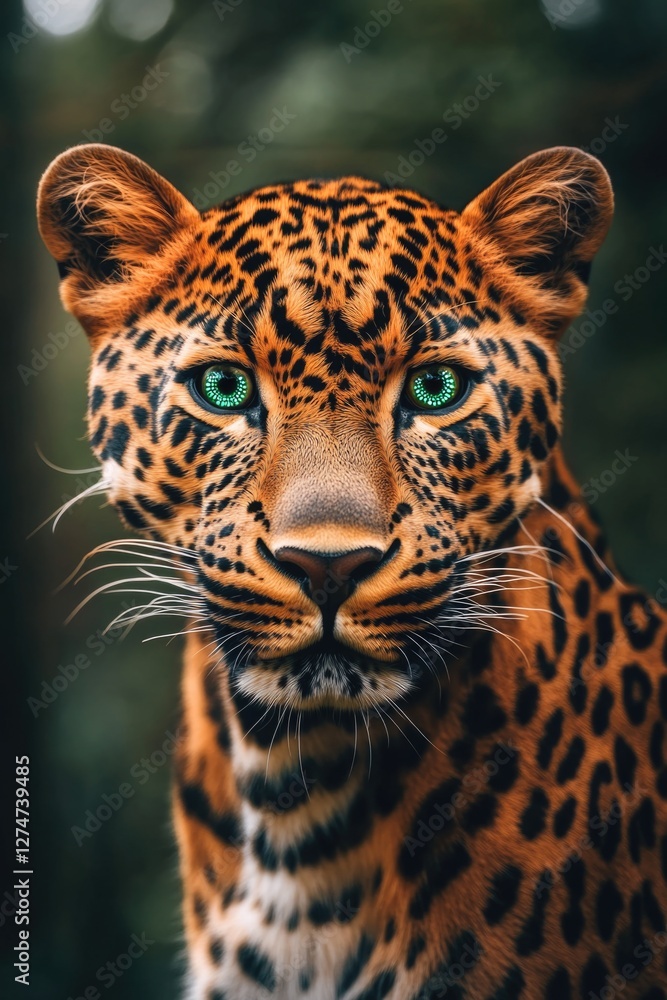 Obraz premium Leopard with distinctive blue eyes.
