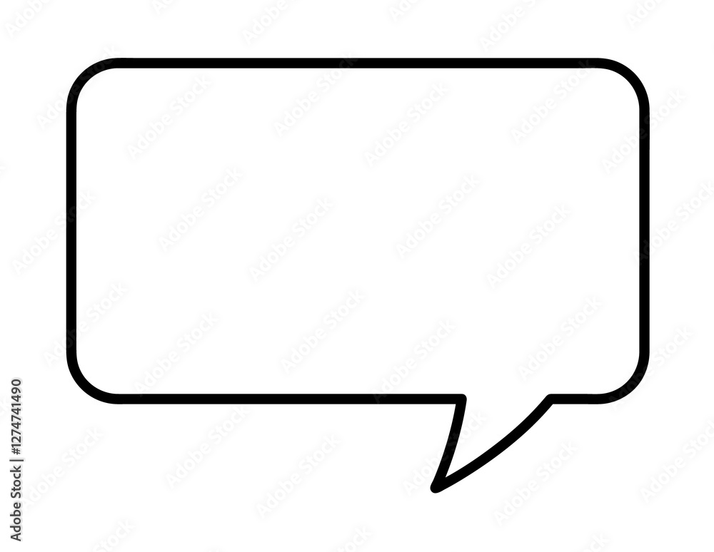 Rectangle speech bubble png outline element, transparent background Rectangle speech bubble png outline element, transparent background
