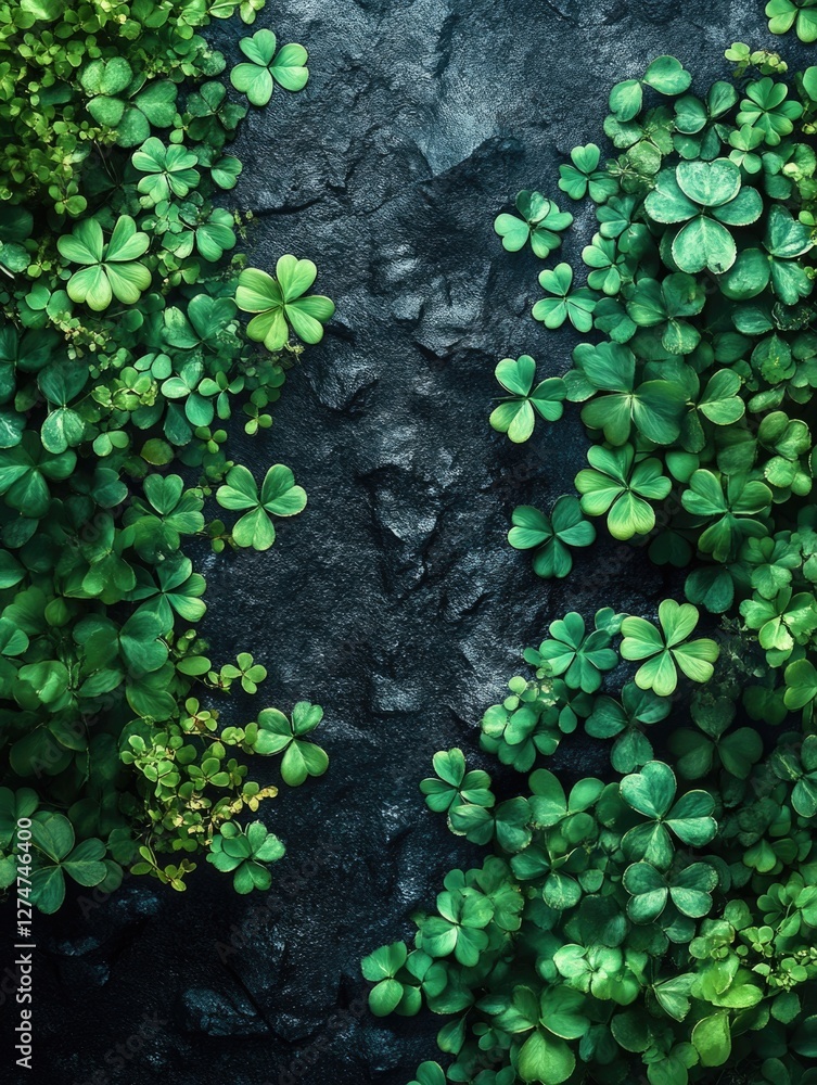 Freshly growing green clover plants in a natural environment. Freshly growing green clover plants in a natural environment.