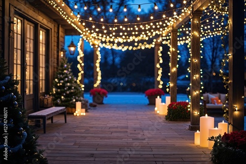 Wallpaper Mural Cheerful Holiday Lights Decoration Canvas for a Festive Seasonal Celebration Torontodigital.ca