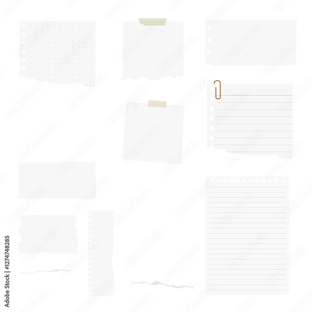 PNG Variety torn paper notes on transparent background PNG Variety torn paper notes on transparent background