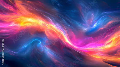 Glowing vortex in a neon universe a futuristic space odyssey generative ai. Electric Aurora Vortex. Illustration