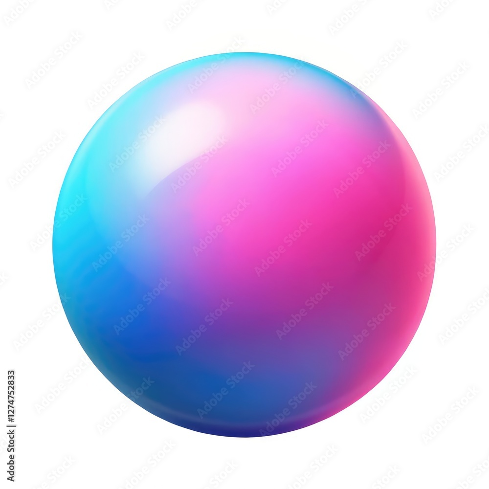 Generative AI: Pink and Blue Sphere on White Background Generative AI: Pink and Blue Sphere on White Background