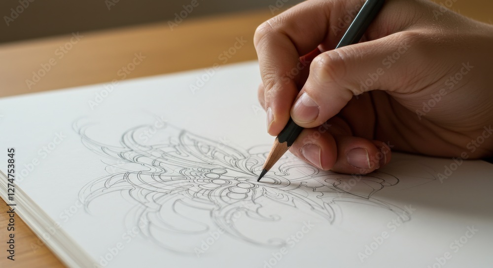 Naklejka premium Hand Drawing Intricate Lines