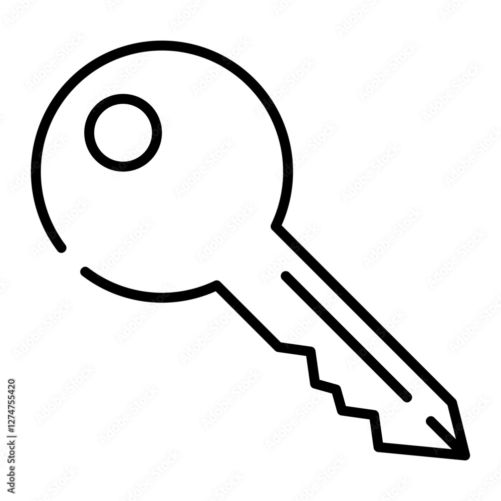 Key black line icon