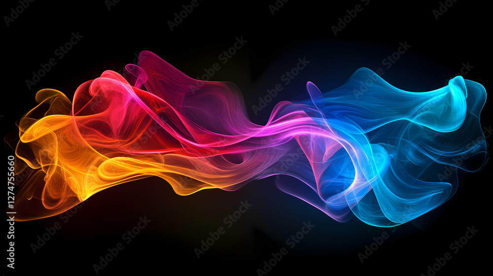 Obraz premium Colorful energy swirl. Electric Aurora Vortex. Illustration