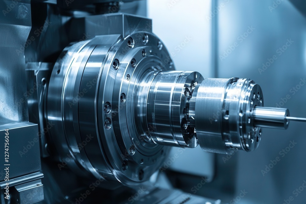 Advanced Industrial CNC Machine Creating Precise Components with Dynamic Motion and Technical Precision Advanced Industrial CNC Machine Creating Precise Components with Dynamic Motion and Technical Precision