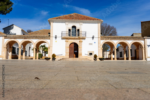 Canvas Print Esplanade of the Nuestra Señora de la Caridad Church, in the municipality of Villarrobledo, Albacete, Spain