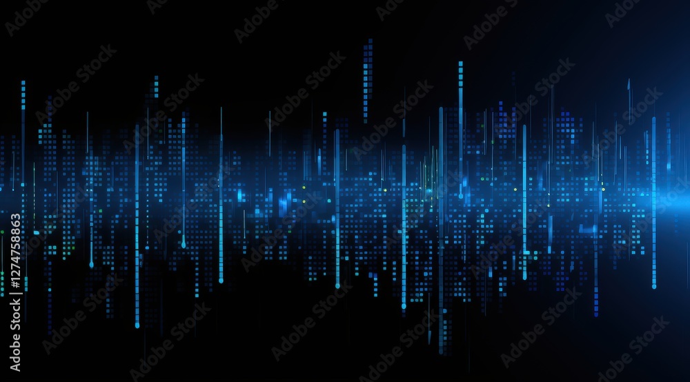 Futuristic city skyline, digital data flow, night, abstract background Futuristic city skyline, digital data flow, night, abstract background
