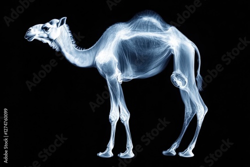 Wallpaper Mural Camel's X-ray: a unique, revealing an anatomical study of a camel, showcasing its skeletal structure, capturing a blend of science and the animal kingdom. Torontodigital.ca