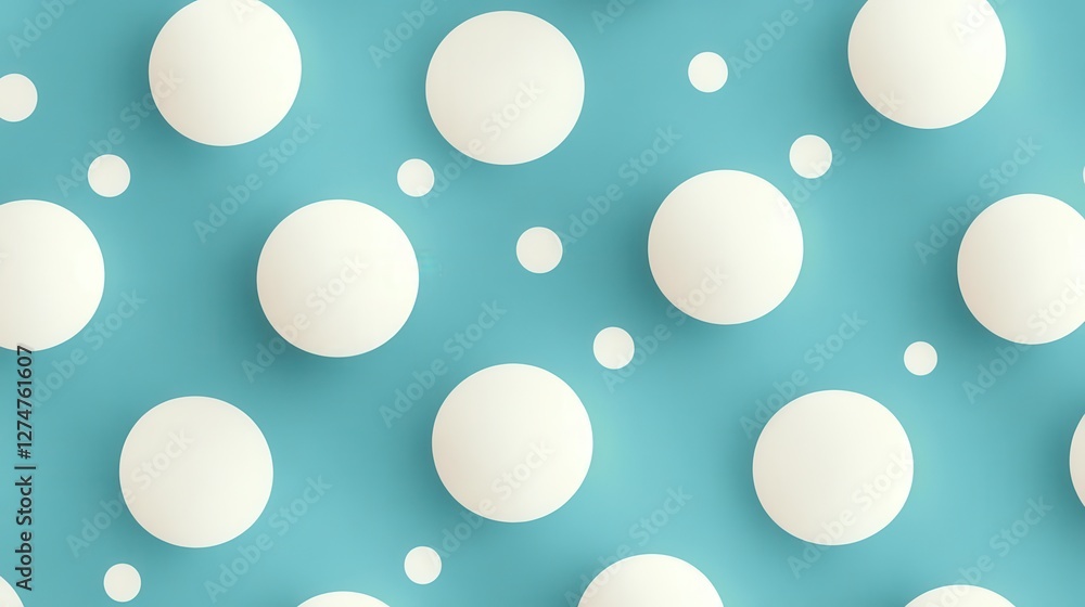 Light blue background with various-sized white polka dots pattern design Light blue background with various-sized white polka dots pattern design