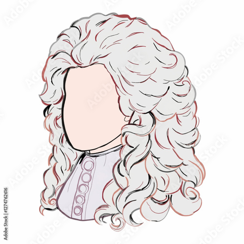 A classic judge’s wig illustration, ideal for law firm branding, court themes, and legal designs.