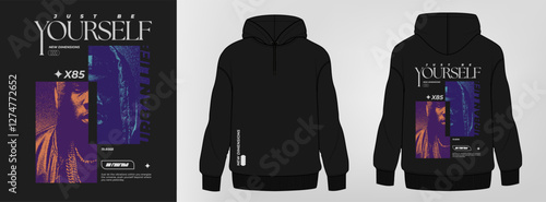 Men's hoddie mockup with print