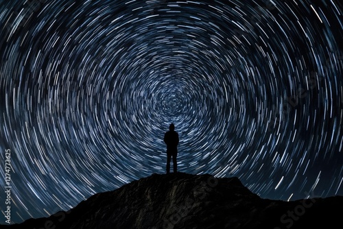 Magical Night Sky Observatory View with Milky Way and Shooting Stars