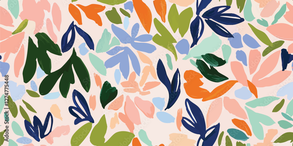 Floral abstract seamless patterns. Vector design for different surfaces Floral abstract seamless patterns. Vector design for different surfaces
