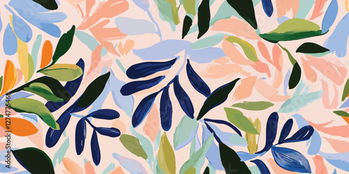 Floral abstract seamless patterns. Vector design for different surfaces