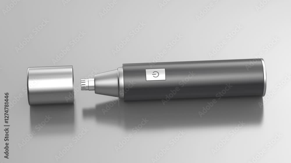 Ear and nose hair trimmer on grey background Ear and nose hair trimmer on grey background