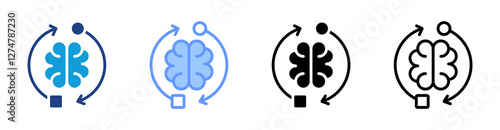 Adaptability icon set multiple style collection