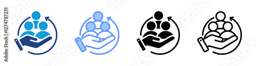 Responsibility icon set multiple style collection