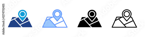Map icon set multiple style collection