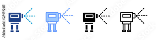 Laser Scanning icon set multiple style collection
