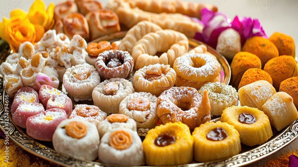 A plate of assorted sweets. A plate of assorted sweets.