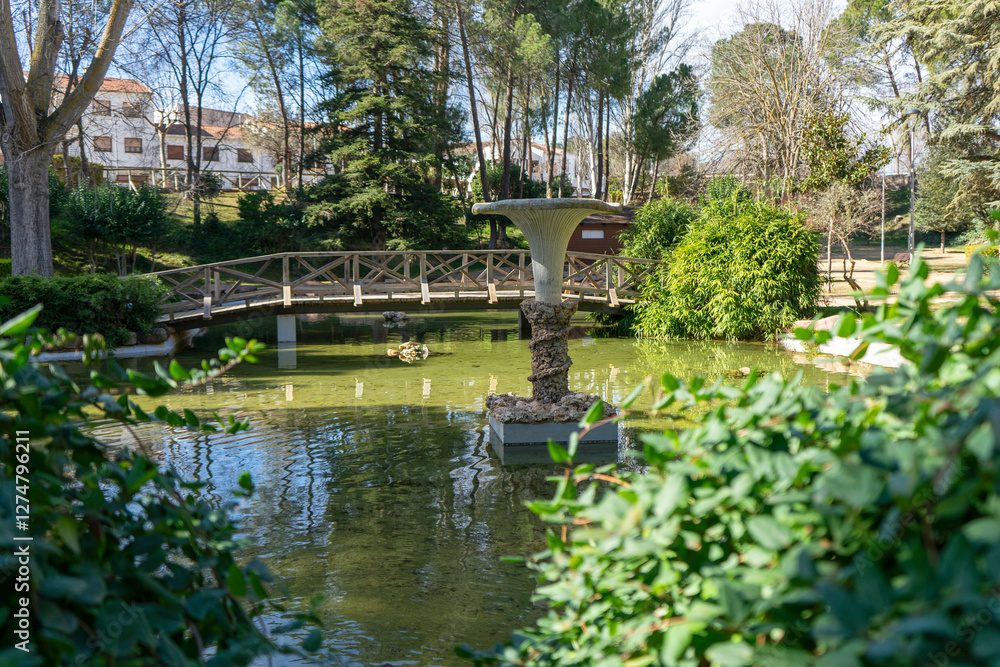 Fototapeta premium Nuestra Señora de la Caridad Municipal Park, located in the Municipality of Villarrobledo, Albacete.