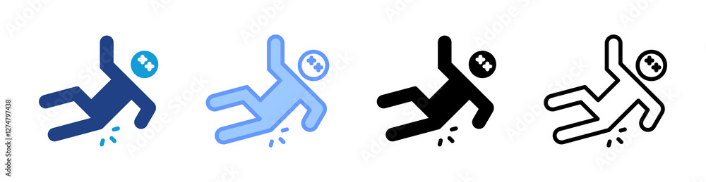 Accident icon set multiple style collection Accident icon set multiple style collection