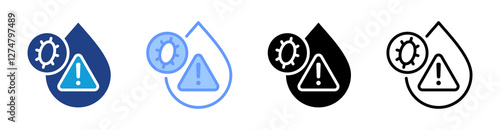 Contamination icon set multiple style collection