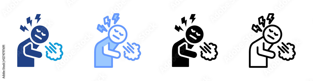 Overexertion icon set multiple style collection Overexertion icon set multiple style collection