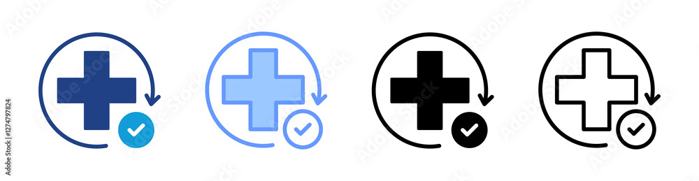 Recovery icon set multiple style collection Recovery icon set multiple style collection
