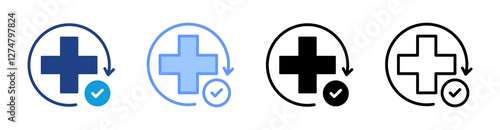 Recovery icon set multiple style collection
